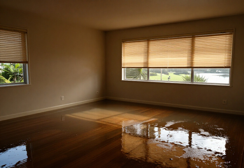 Water-damaged office in Kingswood before cleanup